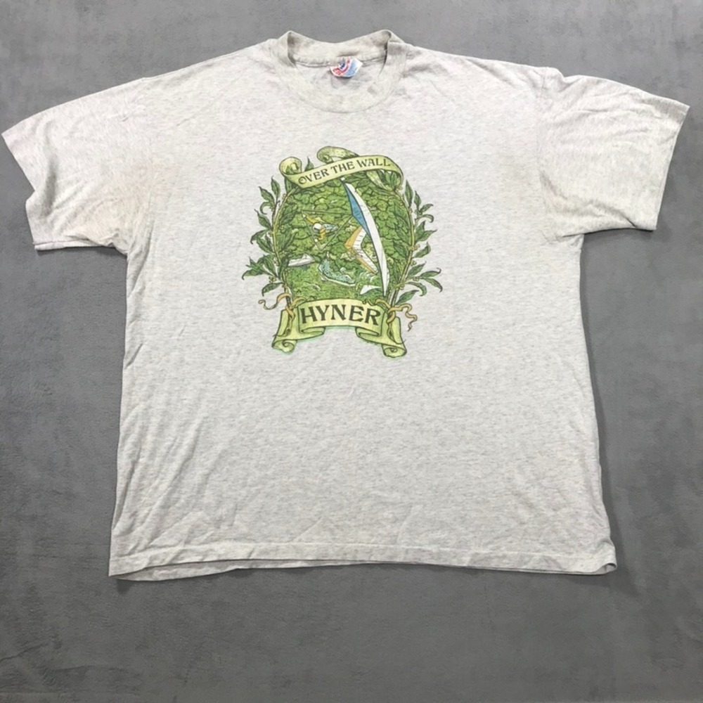 Vintage 90s Hang Gliding Shirt Men's XL Gray Hyner State Park Over The Wall USA
